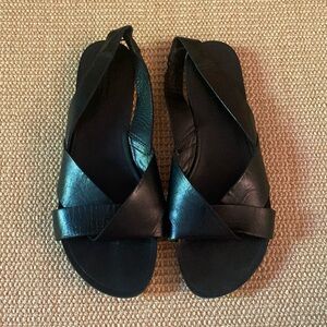 European leather sling back sandals